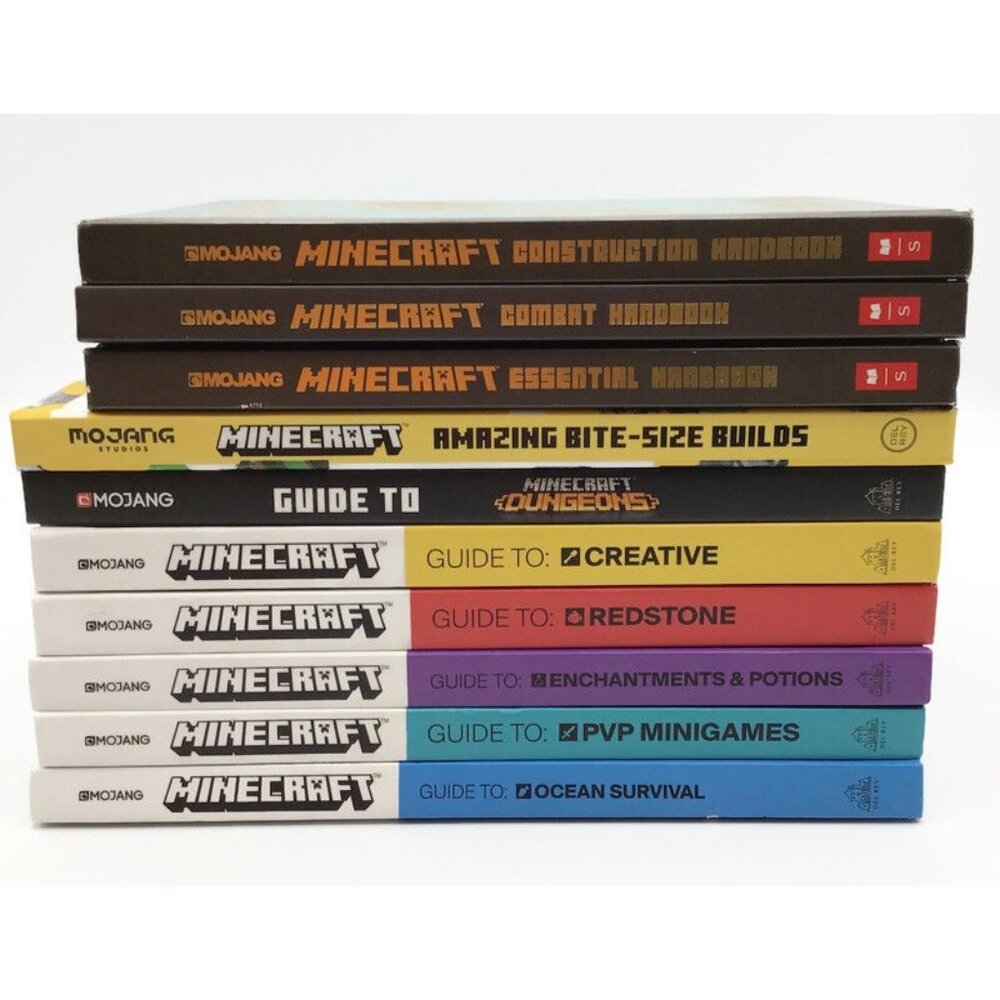 Minecraft Gaming Books Lot 10 Guides & Handbooks Mojang Builds Hardcover